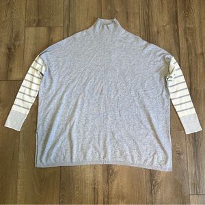 Jones New Signature York Oversized Sweater with Fitted Striped Sleeves